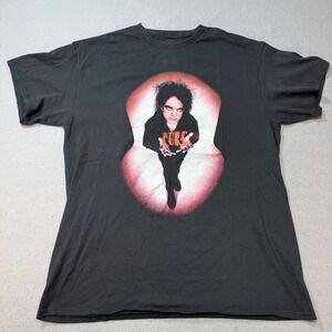 The Cure Robert Smith Band T Shirt‎ Black Graphic Tee Size L